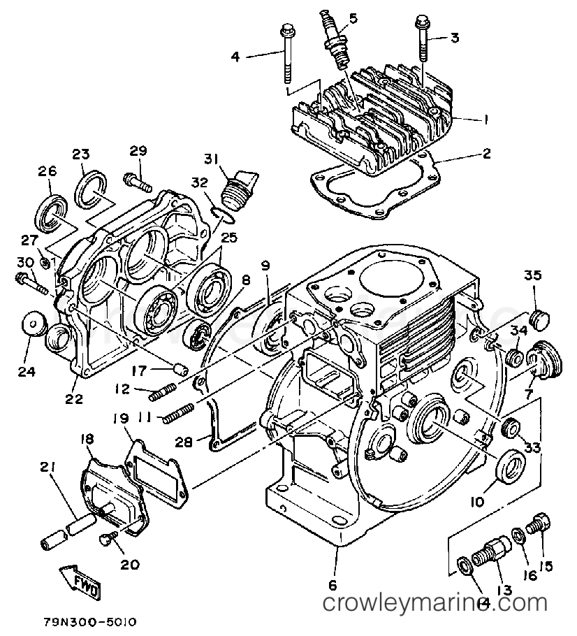 Yamaha Motors YS624T - CRANKCASE-CYLINDER