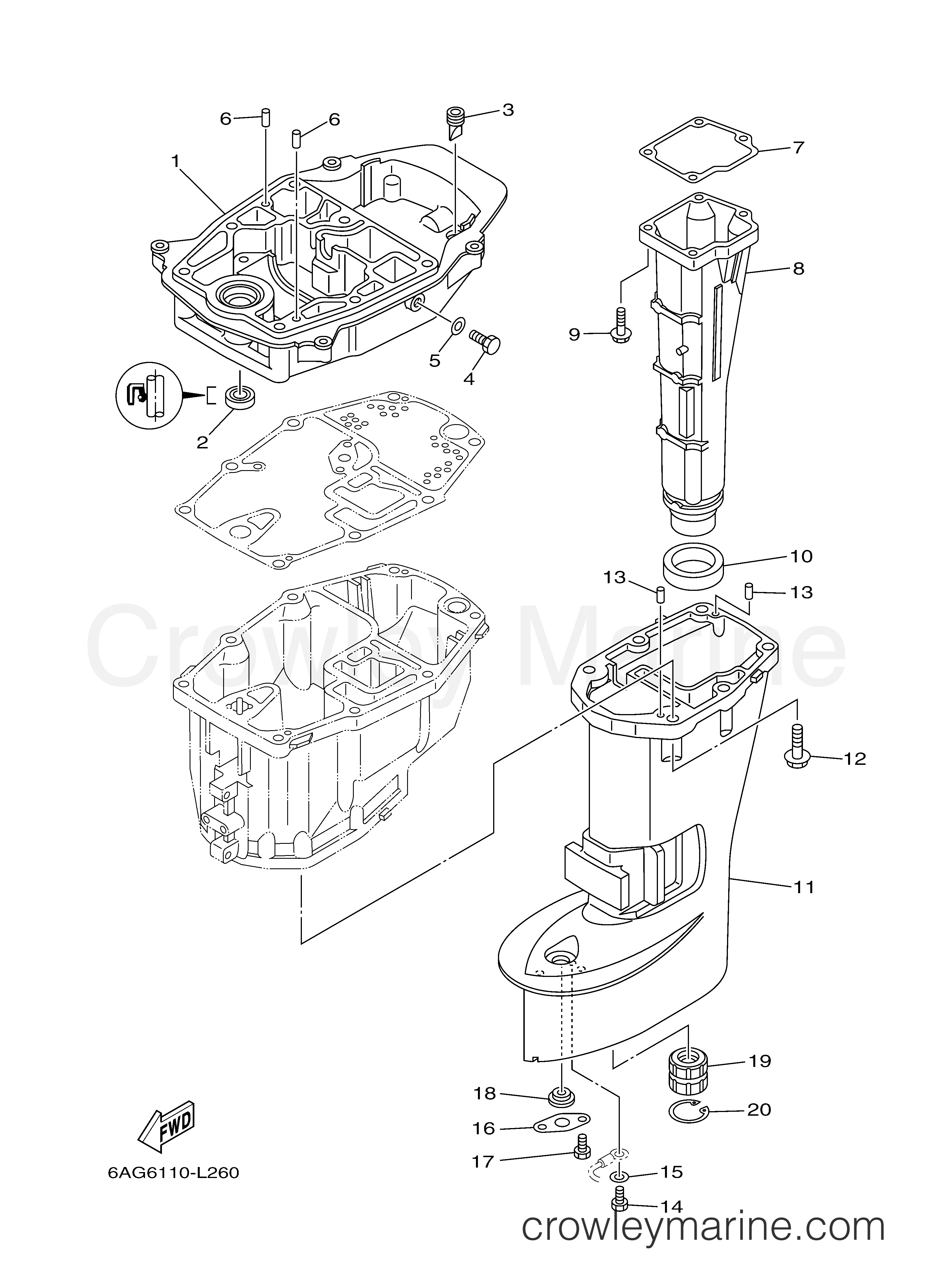 Yamaha Motors F15SEHA - UPPER CASING