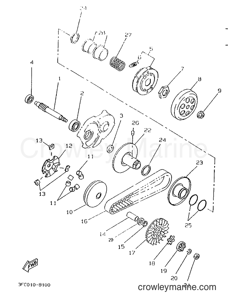 1996 Scooter CW50 - CW50 (4VV3) [999] - CLUTCH