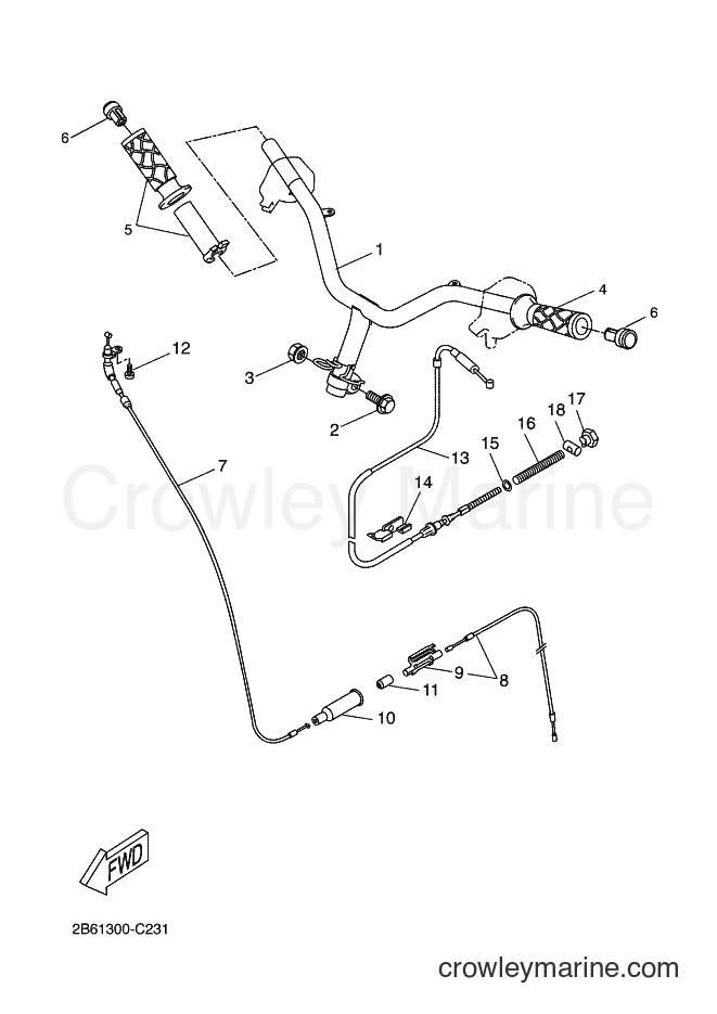 Yamaha Motors CW50L (2B63) [050] - STEERING HANDLE & CABLE
