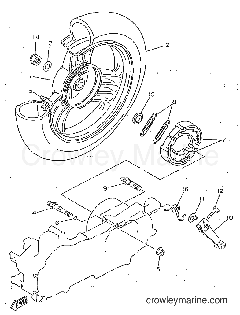 1995 Scooter YA50N - YA50N (3UG2) [999] - REAR WHEEL