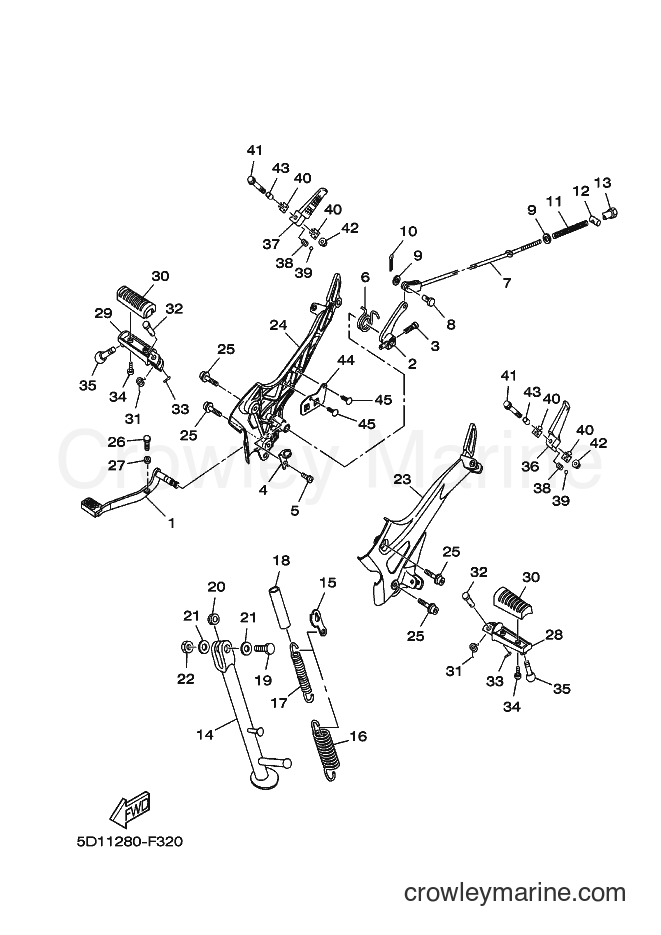 Yamaha Motors YBR250 (5D13) [010] - STAND & FOOTREST