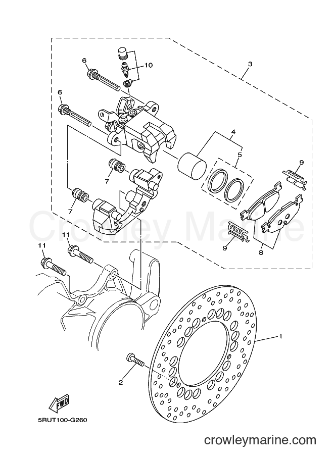 2009 Maxi-Scooter YP400 - YP400 (34B5) [010] - REAR BRAKE CALIPER
