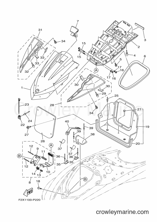 Yamaha Motors VX1100A-P (F2X2) [010] - ENGINE HATCH 2