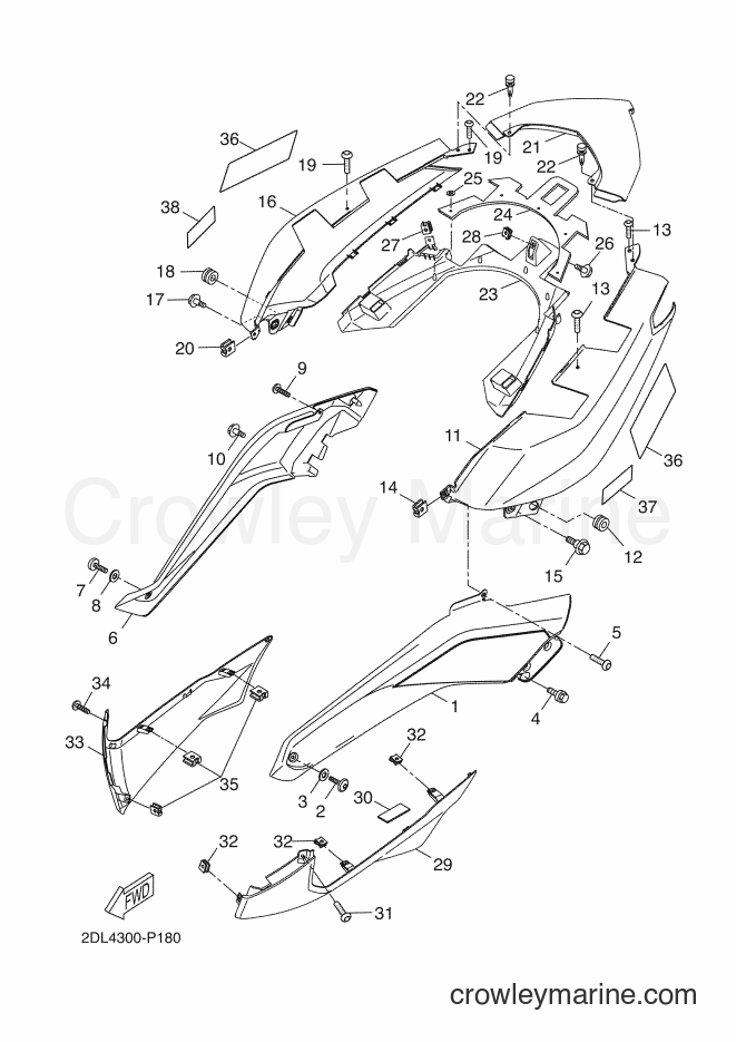 2015 Scooter YP250R - YP250R (2DL4) [030] - SIDE COVER