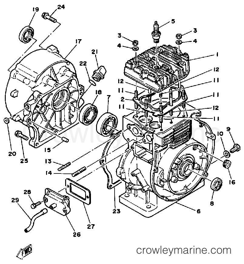 Yamaha Motors EF2800 - CYLINDER-CRANKCASE(~800100)