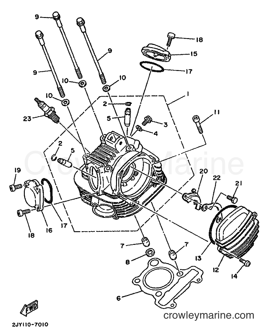 1991 Dirt Bike TW200E - TW200E (3AWA) [010] - CYLINDER HEAD
