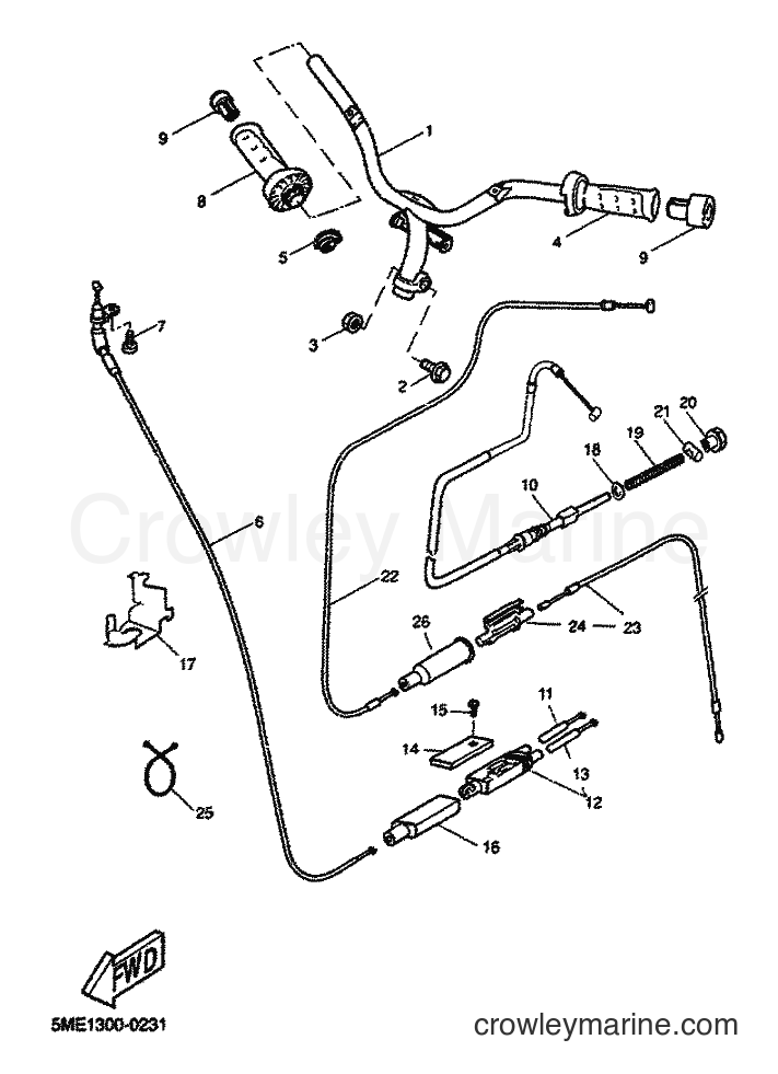 Yamaha Motors YQ100 (5ME4) [060] - STEERING HANDLE & CABLE
