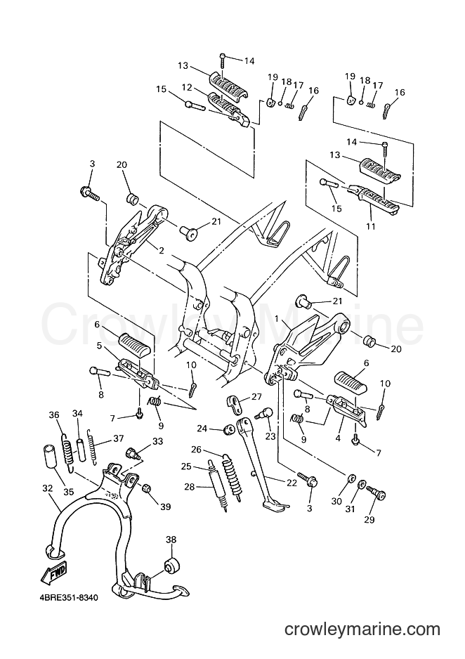 Yamaha Motors XJ600S (4LX7) [050] - STAND & FOOTREST