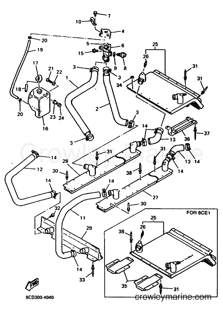 1994 Snowmobile VX600 - VX600 (8CD1) [010] - RADIATOR & HOSE