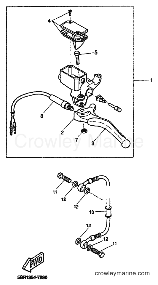 1998 Scooter YQ50 - YQ50 (5DR3) [999] - REAR MASTER CYLINDER