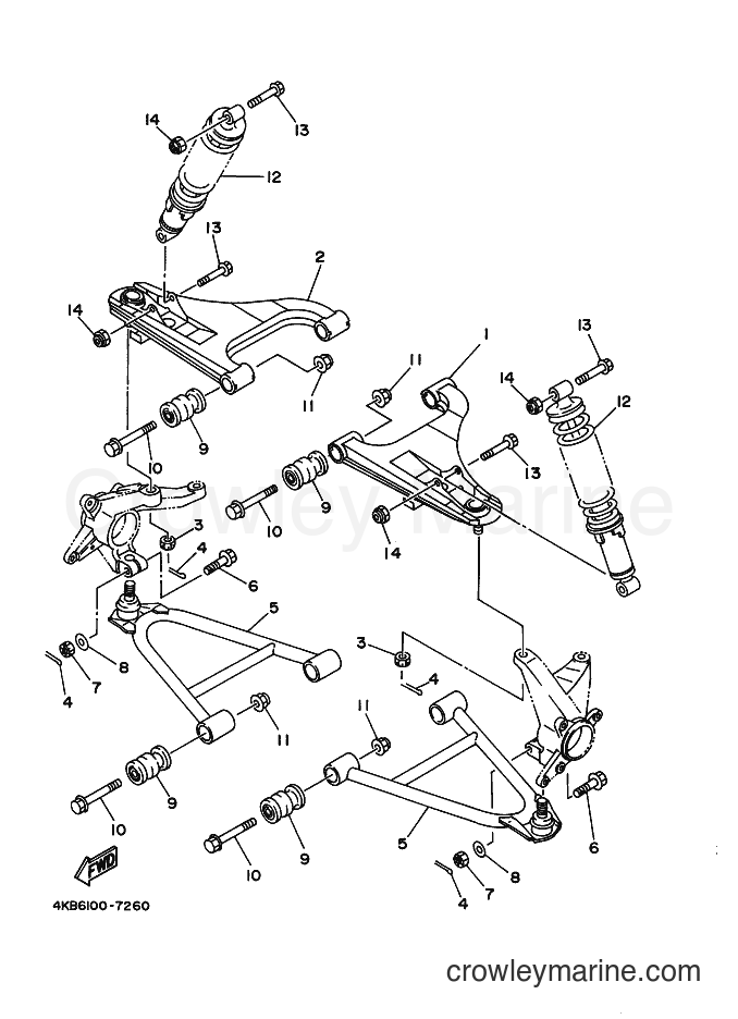 2000 ATV YFM350FW-X - YFM350FW-X (4KBJ) [010] - FRONT SUSPENSION & WHEEL