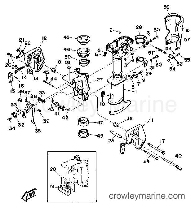Yamaha Motors 3LF - UPPER CASING BRACKET