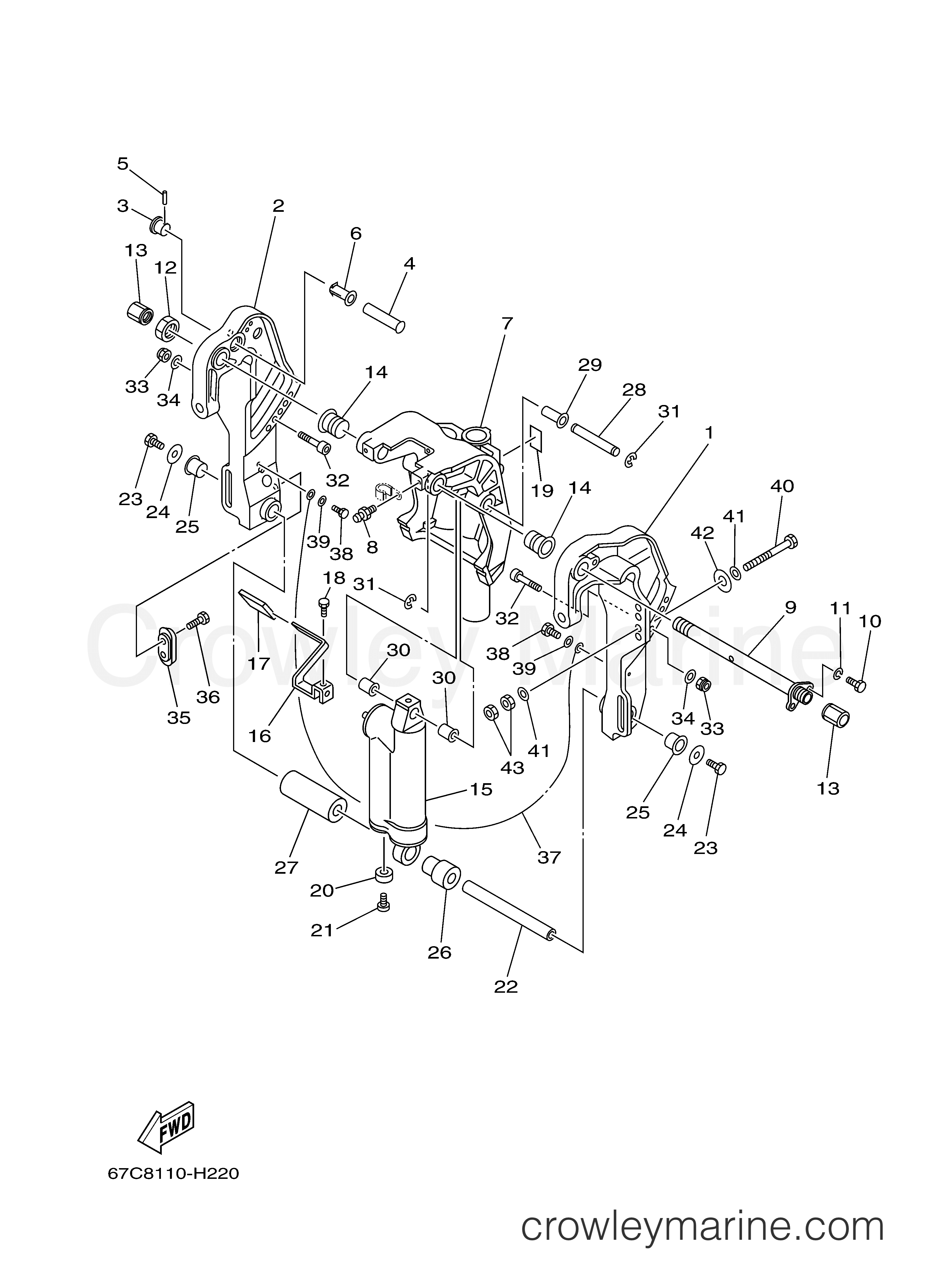 Yamaha Motors F40BMJH - BRACKET 1