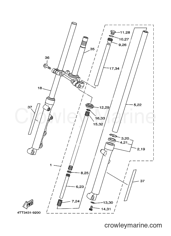 Yamaha Motors JZ120F (4TT3) [010] - FRONT FORK