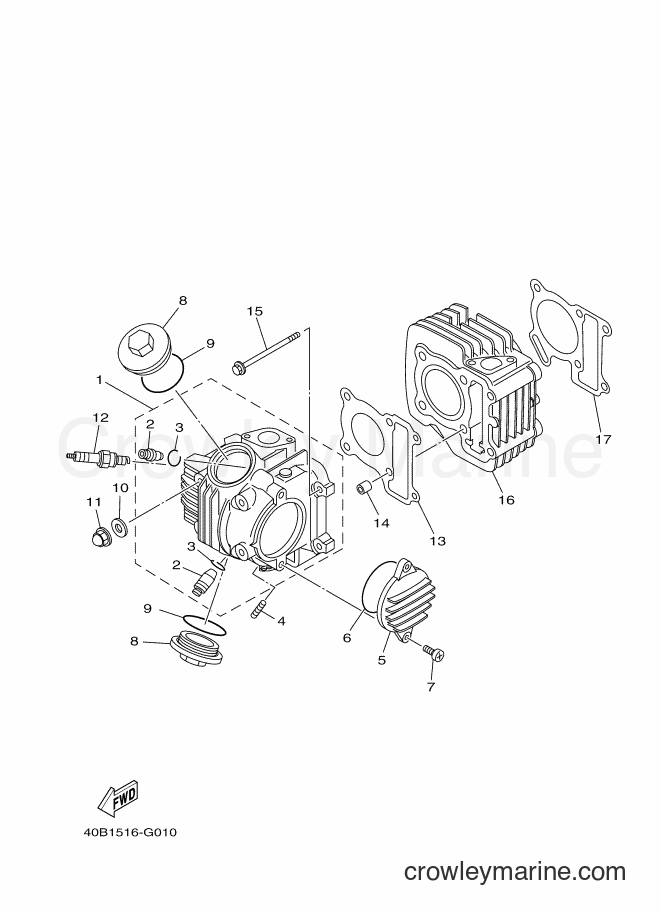 2009 Scooter T110C - T110C (40B1) [010] - CYLINDER HEAD