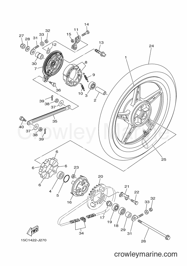2011 Scooter TK115C - TK115C (15C4) [010] - REAR WHEEL FOR CAST WHEEL