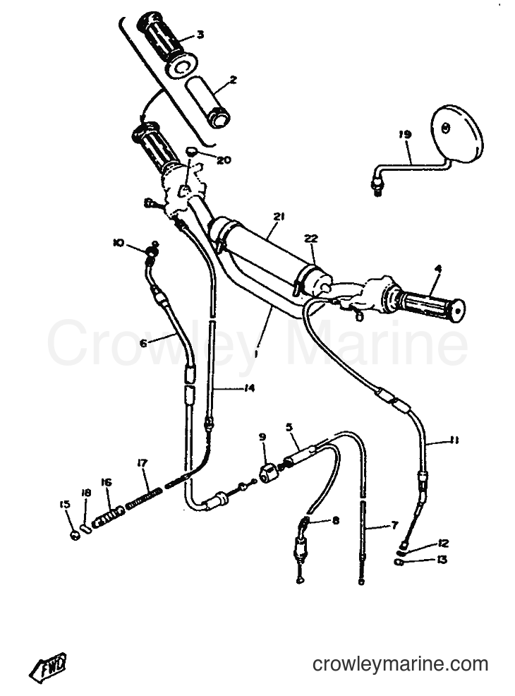 Yamaha Motors DT75 (2RY) [999] - STEERING HANDLE & CABLE