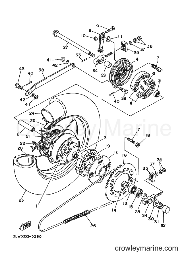 1998 Cruiser XV125 - XV125 (5AJ6) [010] - REAR WHEEL