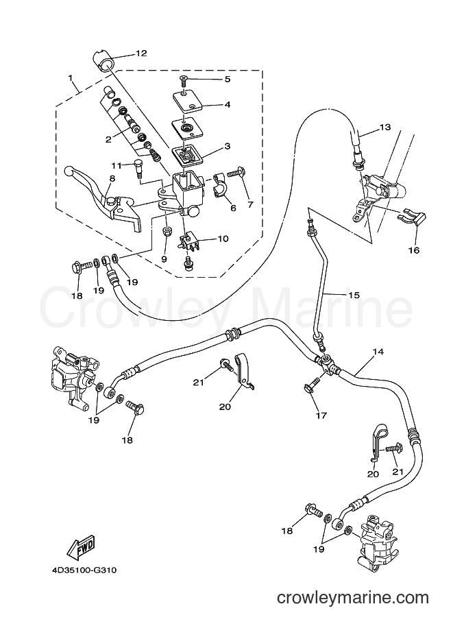 2008 ATV YFM250R - YFM250R (4D3B) [010] - FRONT MASTER CYLINDER
