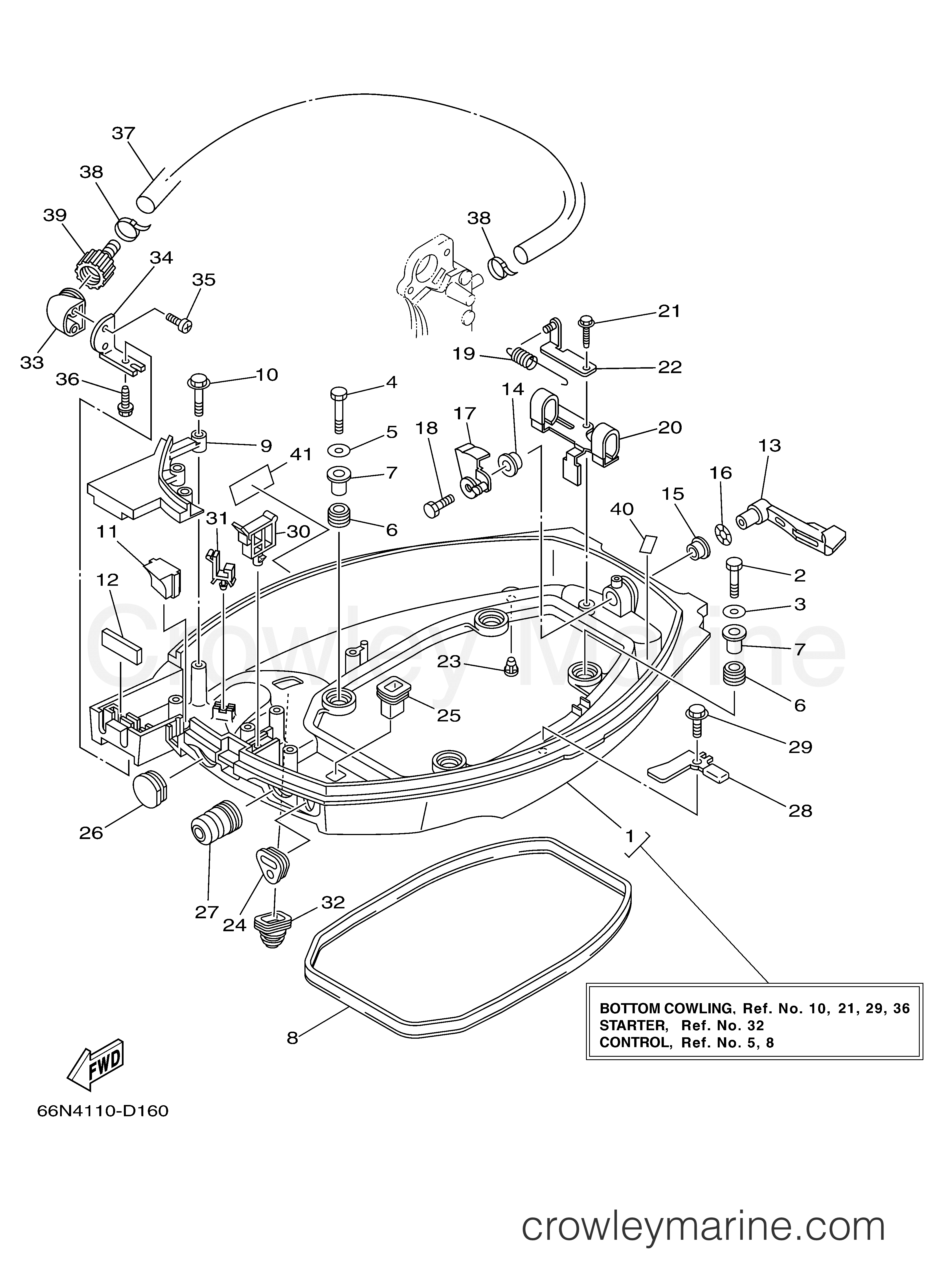 Yamaha Motors F9.9ELR2K - BOTTOM COWLING
