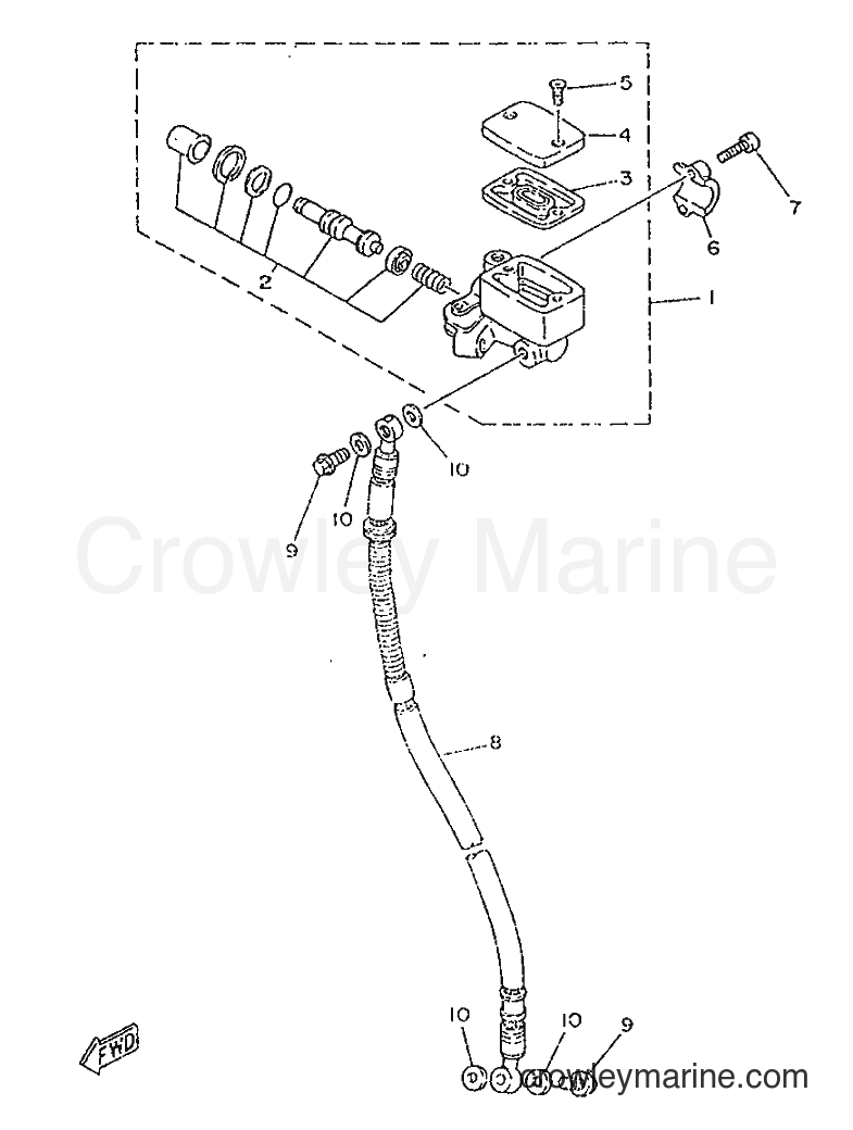 1996 Scooter YA50M - YA50M (5AK1) [999] - M. CYLINDER FOR DISK BRAKE