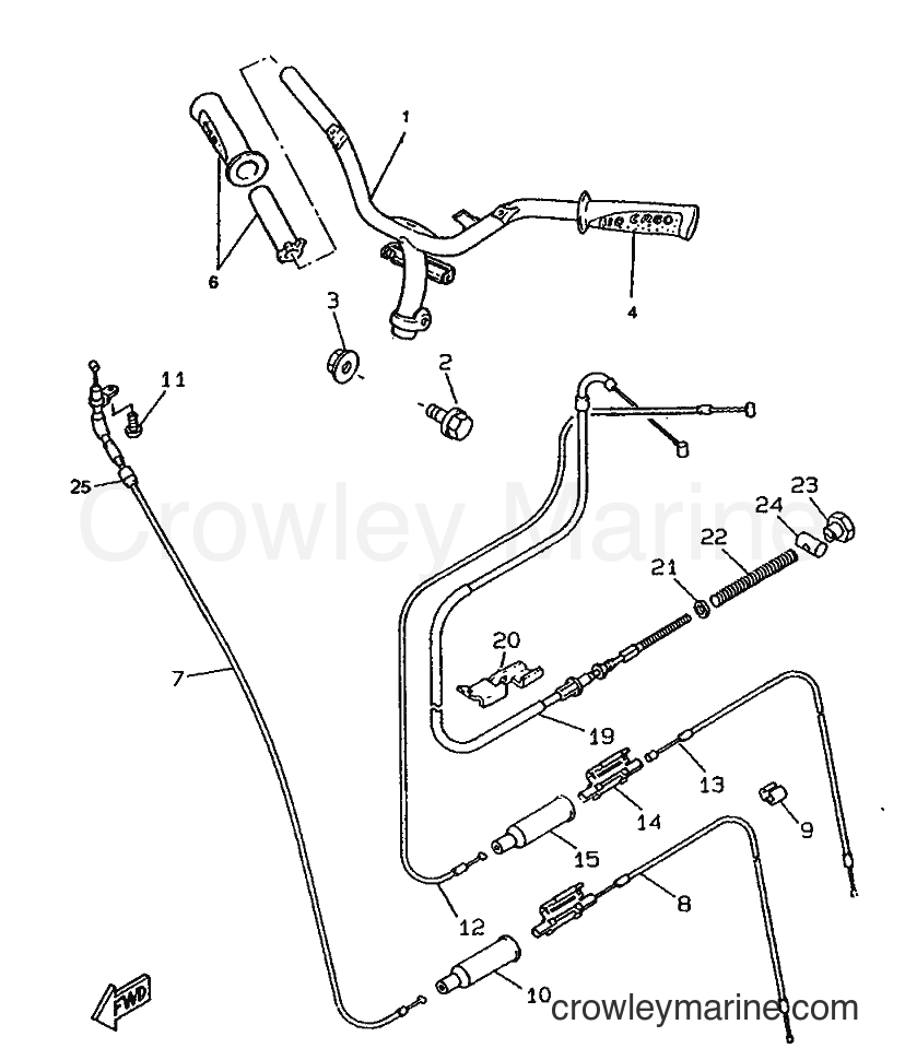 1995 Scooter CW50RS - CW50RS (4TD4) [999] - STEERING HANDLE & CABLE
