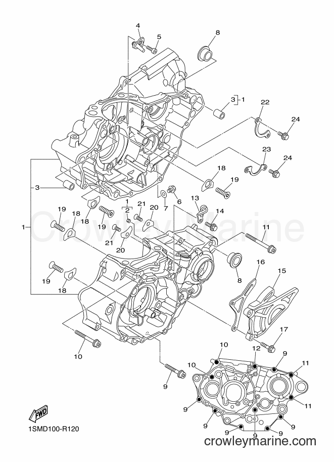 2016 Dirt Bike YZ250F - YZ250F (1SMF) [010] - CRANKCASE
