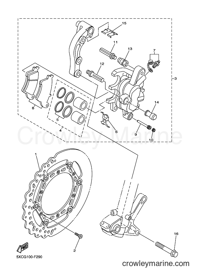 2007 Dirt Bike YZ250F - YZ250F (5XCH) [010] - FRONT BRAKE CALIPER