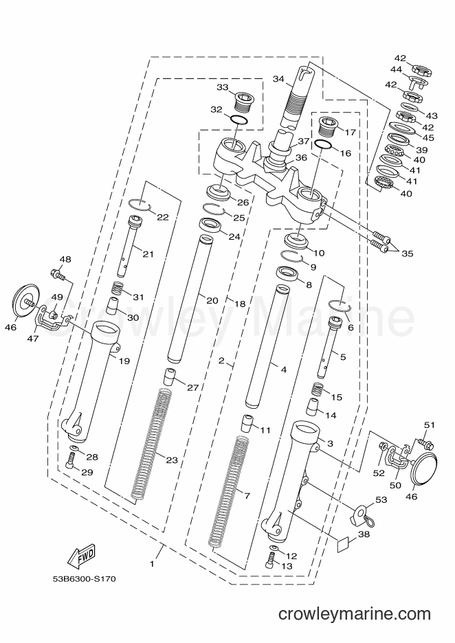 Yamaha Motors HW125 (53B6) [050] - FRONT FORK