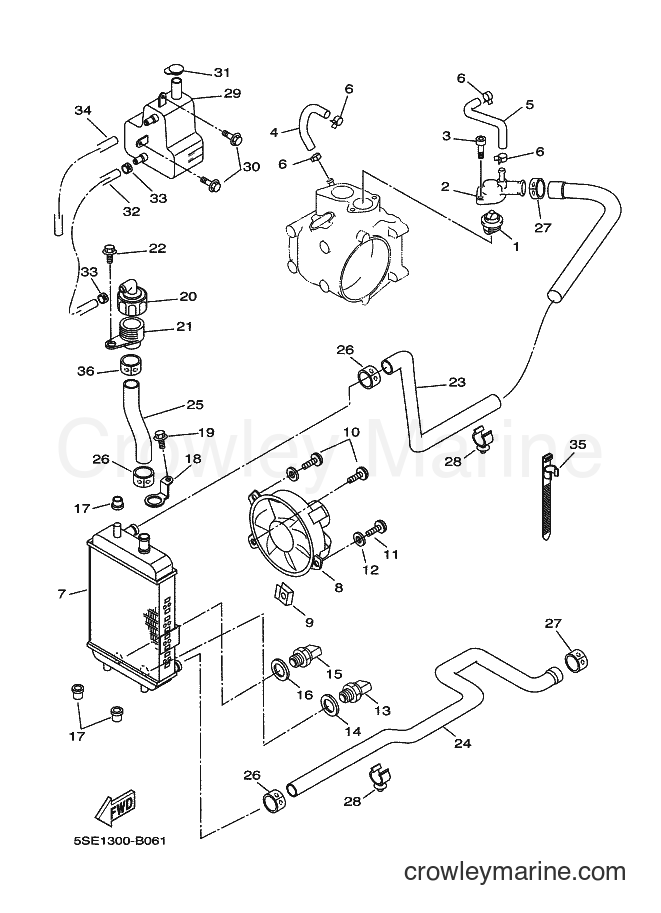 2002 Scooter VP300 - VP300 (5SE2) [030] - RADIATOR & HOSE