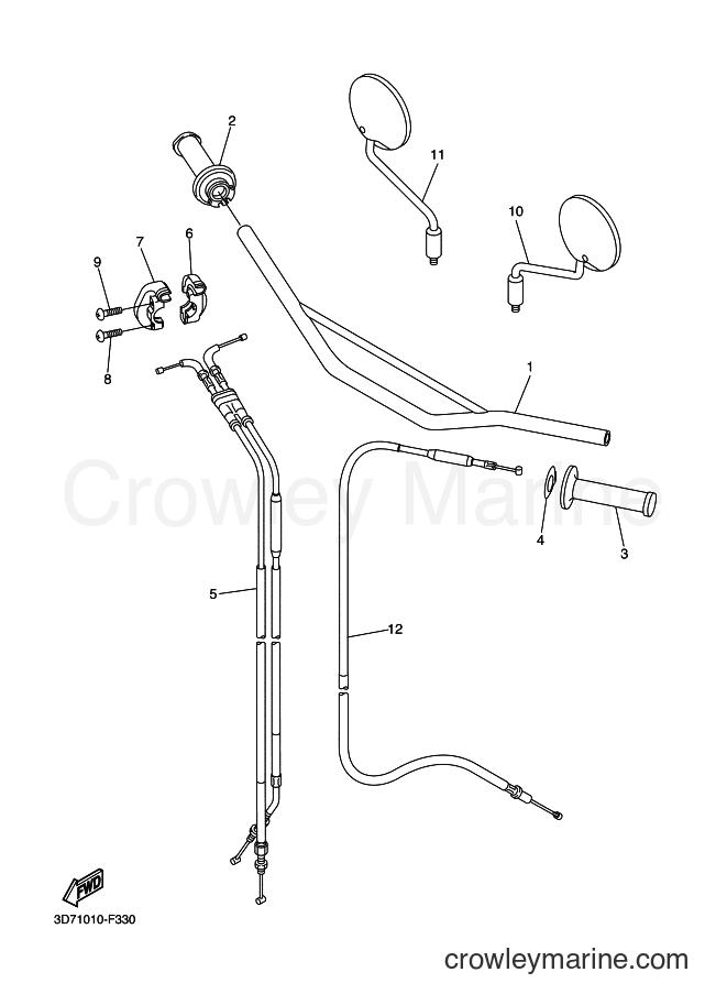 2016 Dirt Bike WR250X - WR250X (3D7F) [010] - STEERING HANDLE & CABLE