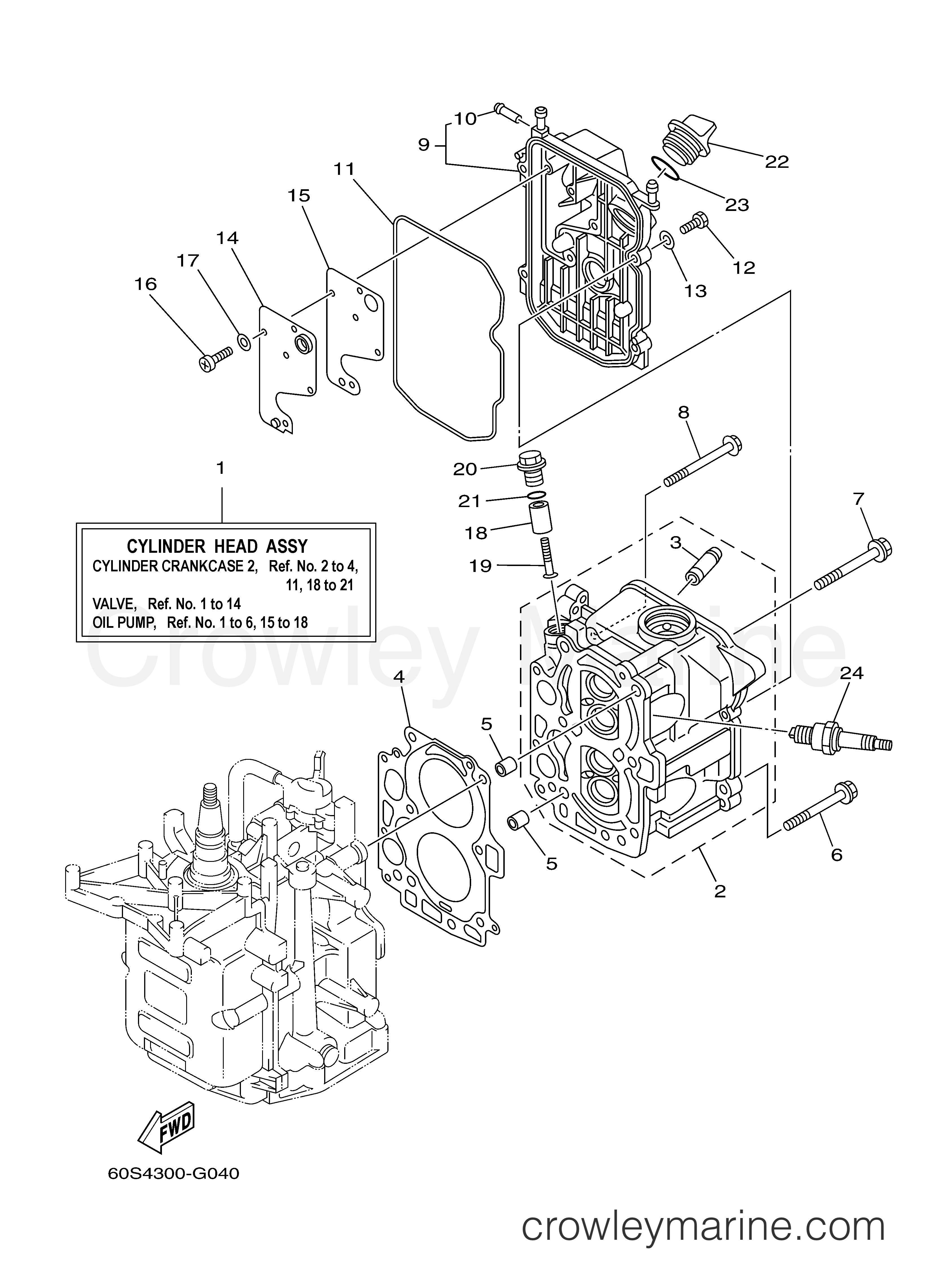 Yamaha Motors F8SMHA - CYLINDER CRANKCASE 2