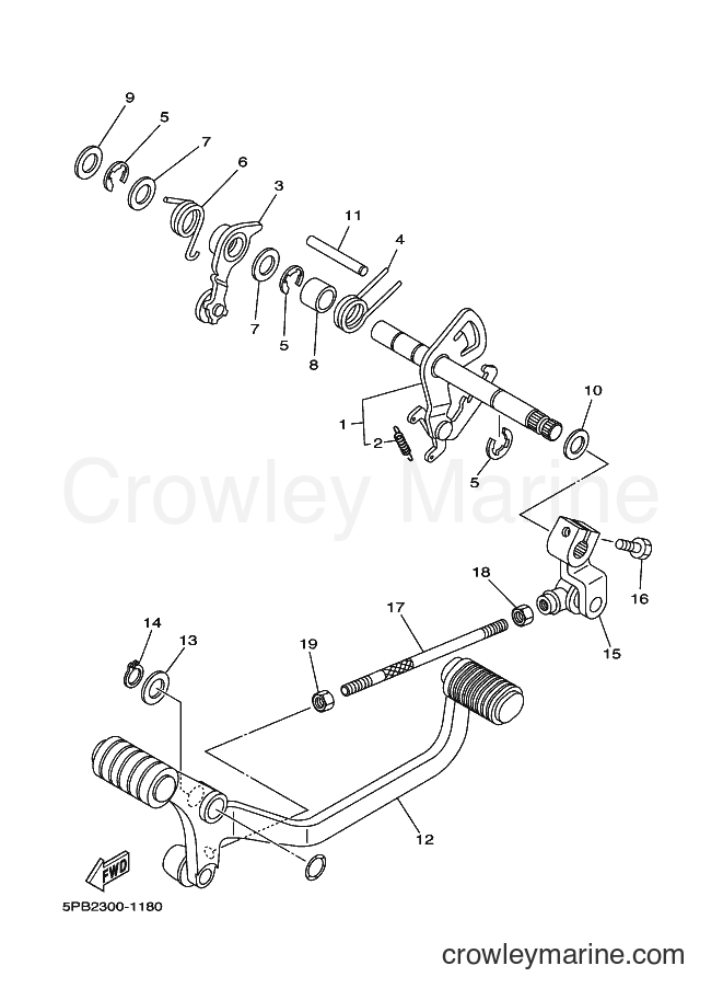 Yamaha Motors XVS1100 (5PB2) [020] - SHIFT SHAFT