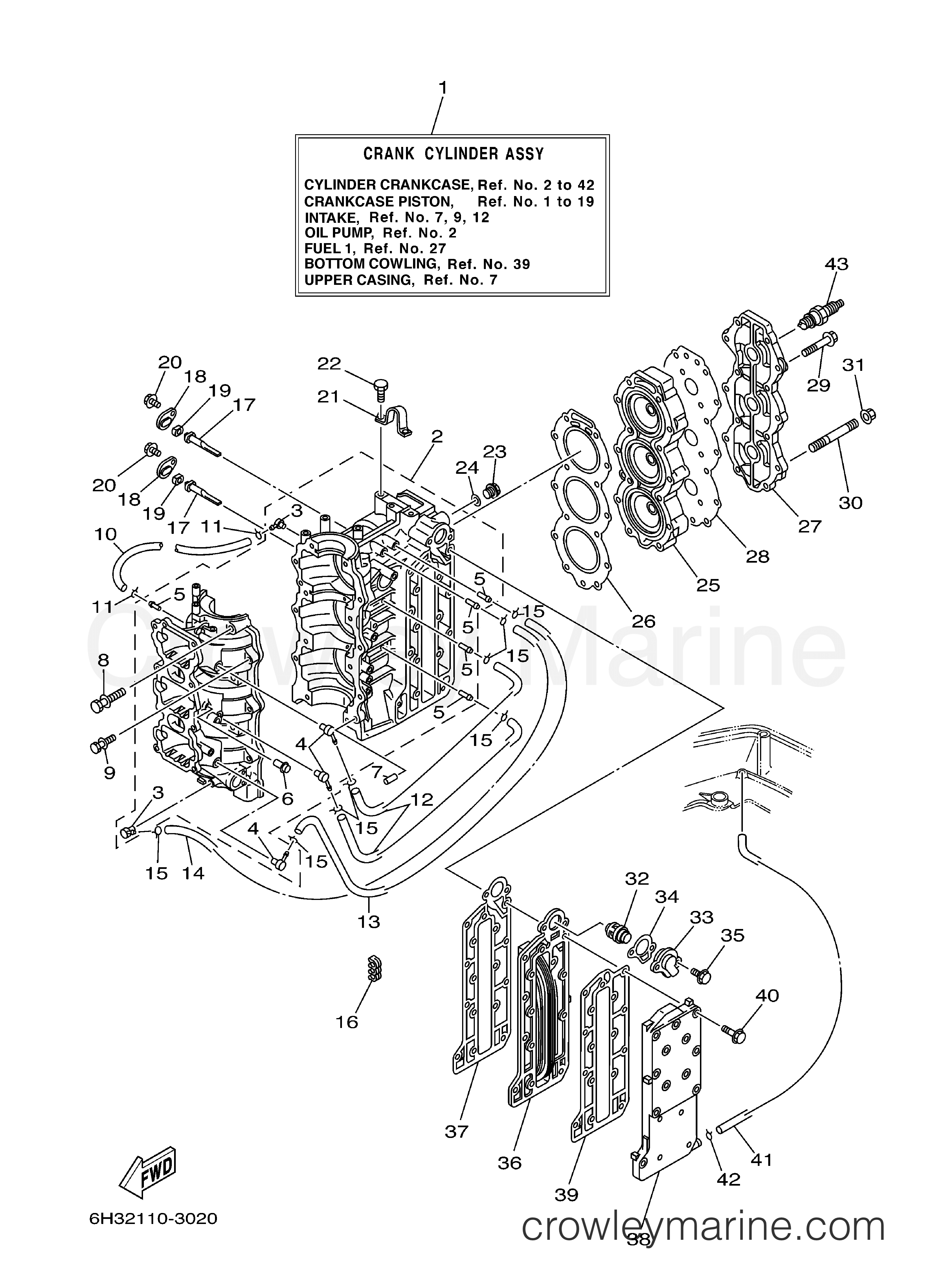 Yamaha Motors 60TLRNC - CYLINDER CRANKCASE