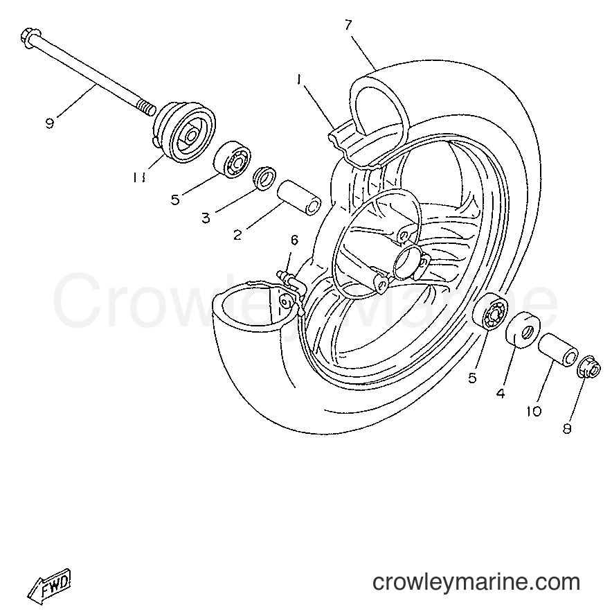 1996 Scooter YA50R - YA50R (4SJ3) [999] - FRONT WHEEL