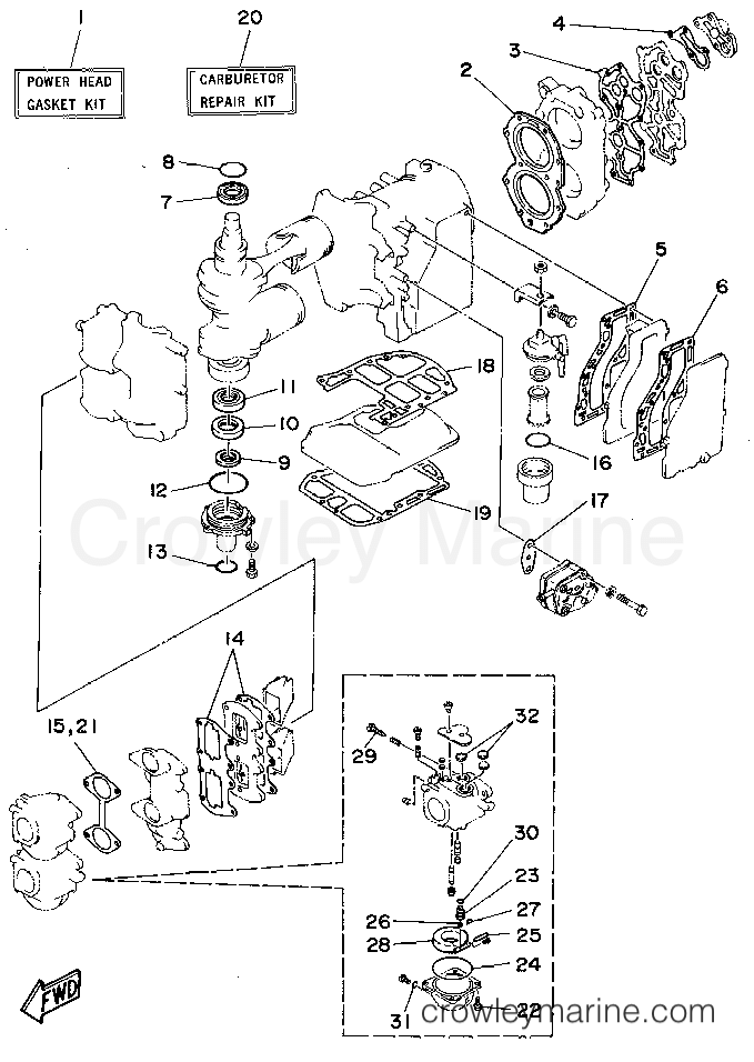Yamaha Motors C40PLRT - REPAIR KIT 1