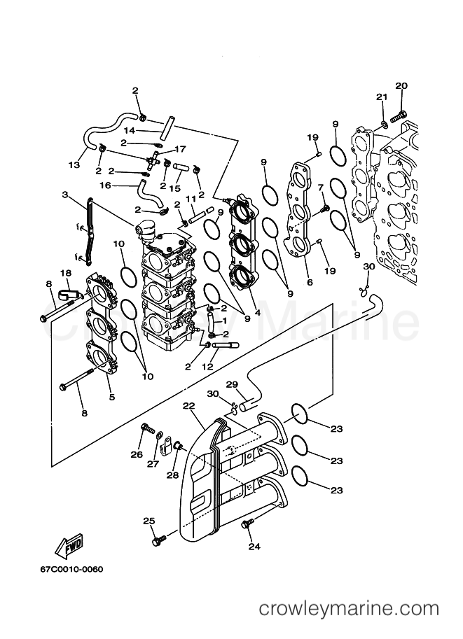 Yamaha Motors F40ELH (67C) [130] - INTAKE