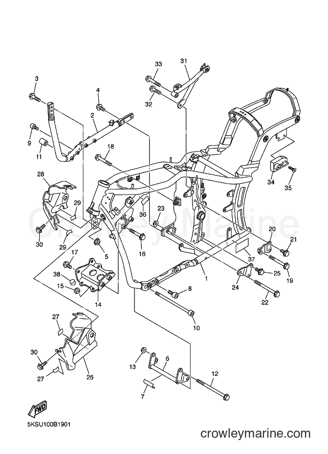 Yamaha Motors XVS1100AT (5KSW) [010] - FRAME