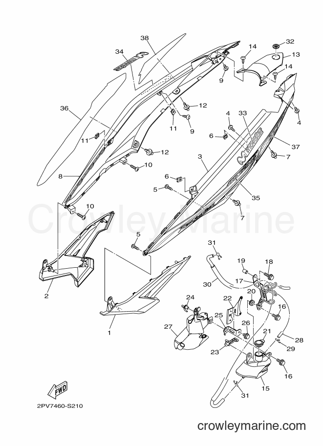 2017 Scooter T150 - T150 (2PV7) [010] - SIDE COVER 2