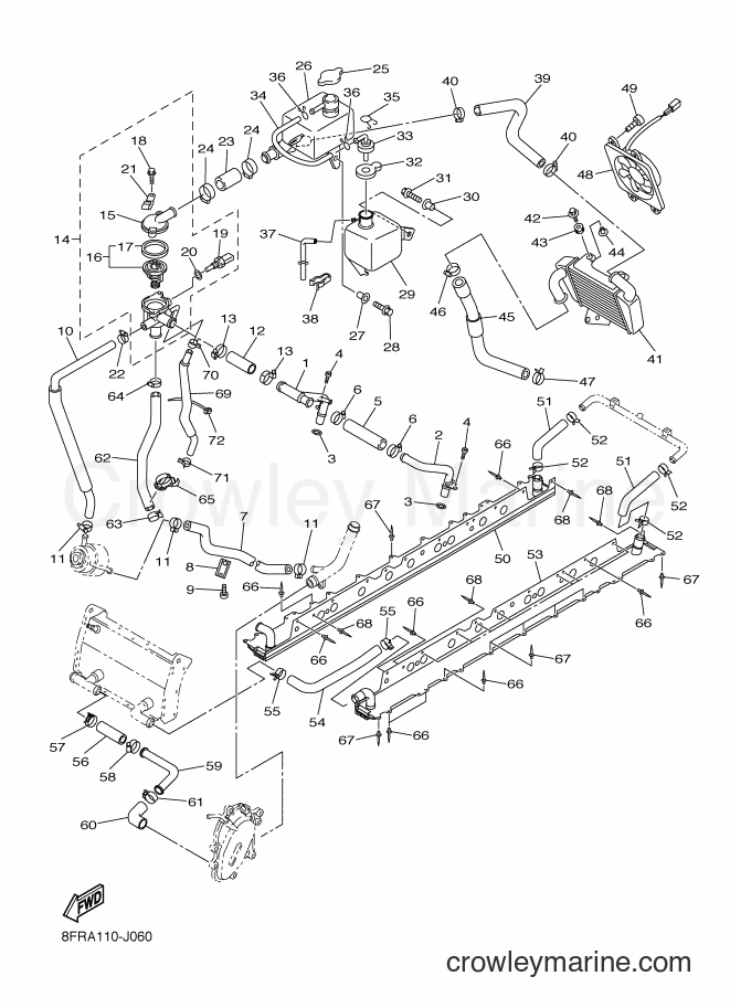 2010 Snowmobile RX10GT - RX10GT (8GDA) [020] - RADIATOR & HOSE