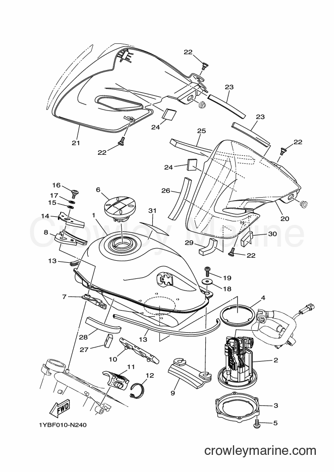 2014 Dirt Bike XT250 - XT250 (1YBF) [010] - FUEL TANK