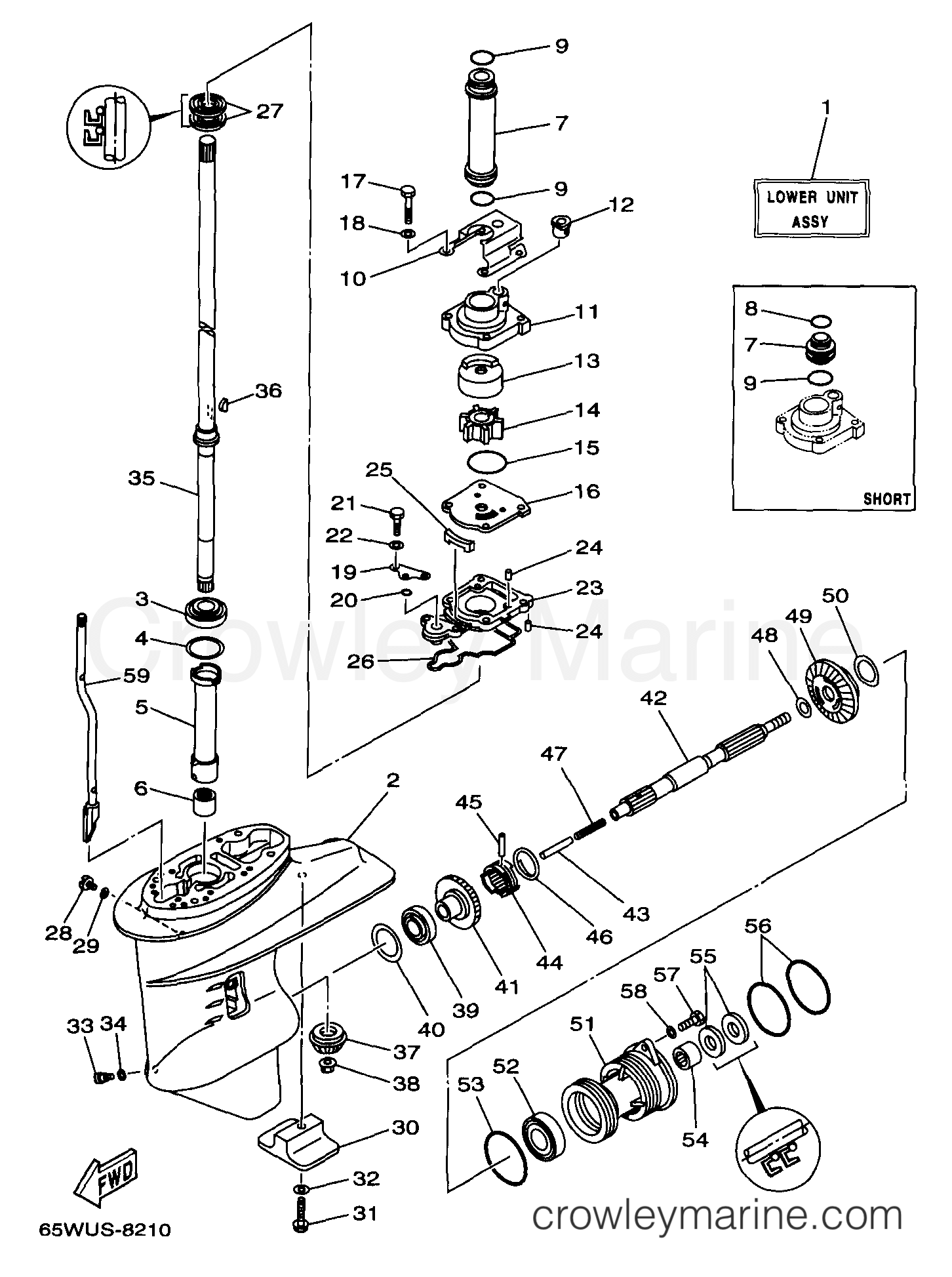Yamaha Motors F25ESHW - LOWER CASING DRIVE 1