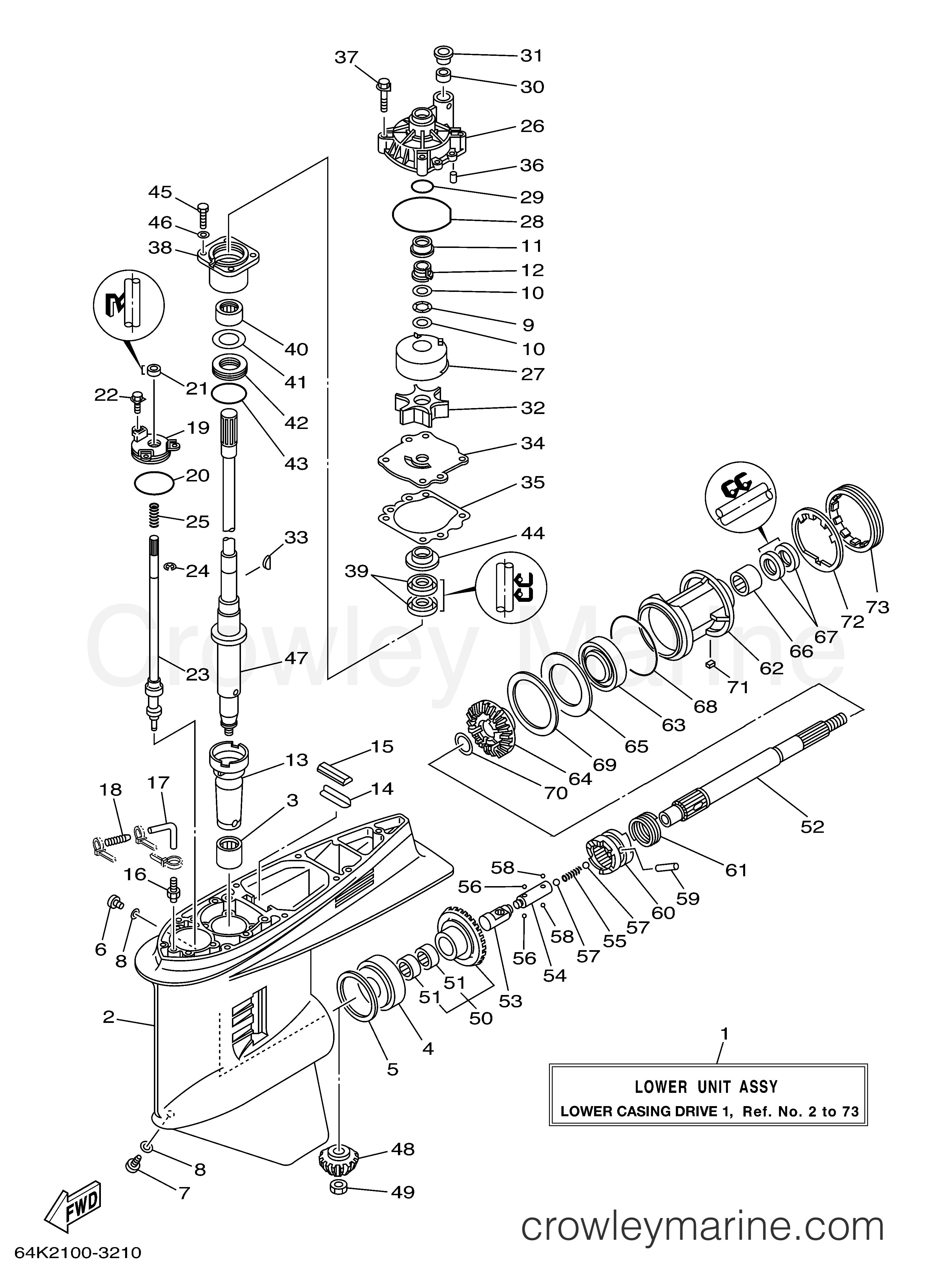 Yamaha Motors V150TLR - LOWER CASING DRIVE 1