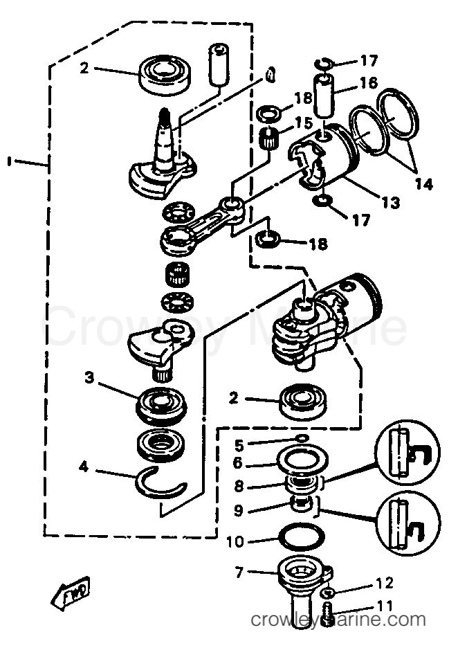 Yamaha Motors C25MLHR - CRANKSHAFT PISTON