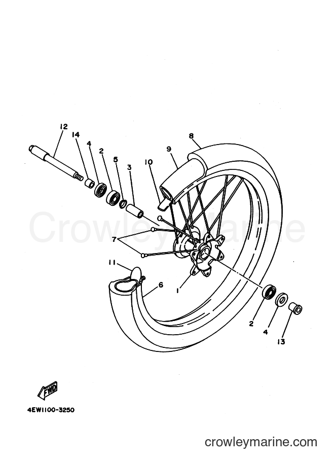 1994 Dirt Bike WR250Z - WR250Z (4JW1) [999] - FRONT WHEEL