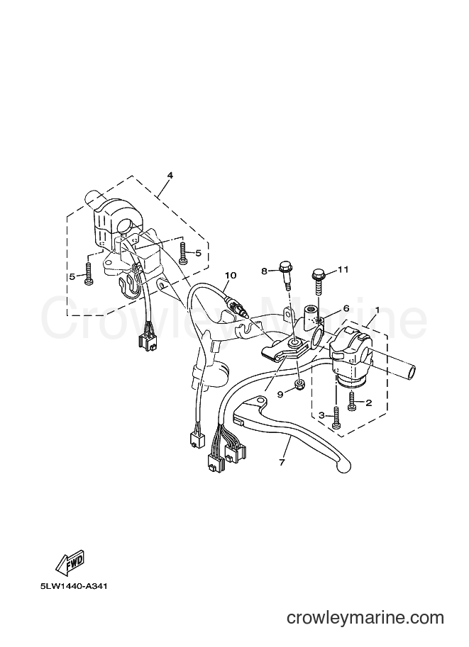 Yamaha Motors AT115 (5MX4) [010] - HANDLE SWITCH & LEVER