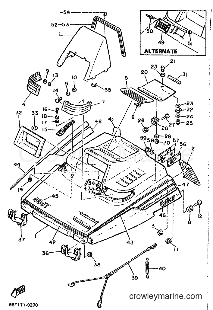 1990 Snowmobile ET400TP - ET400TP (87W1) [010] - SHROUD & WINDSHIELD