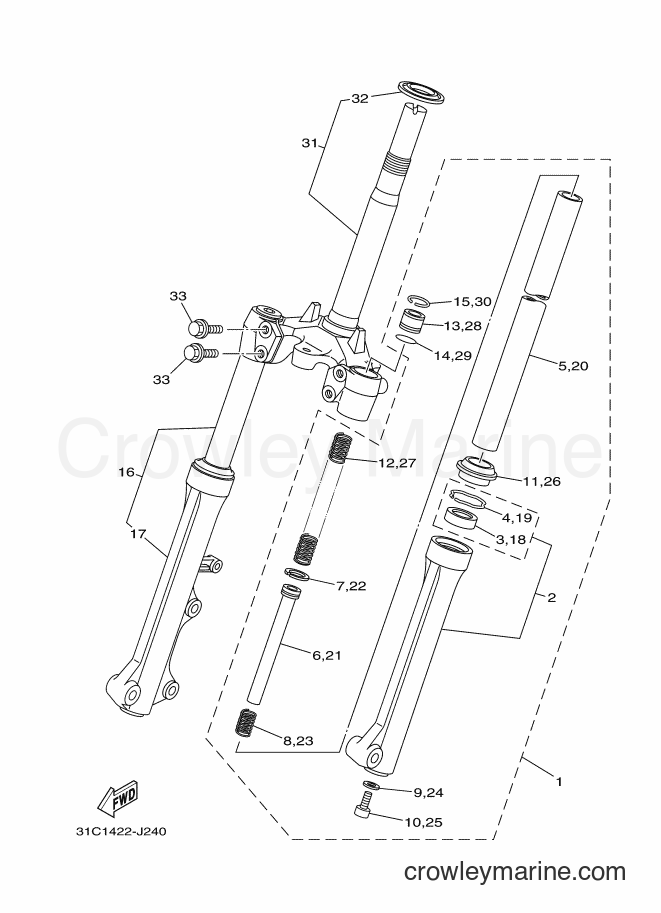 Yamaha Motors T115FLSE (1FCH) [010] - FRONT FORK