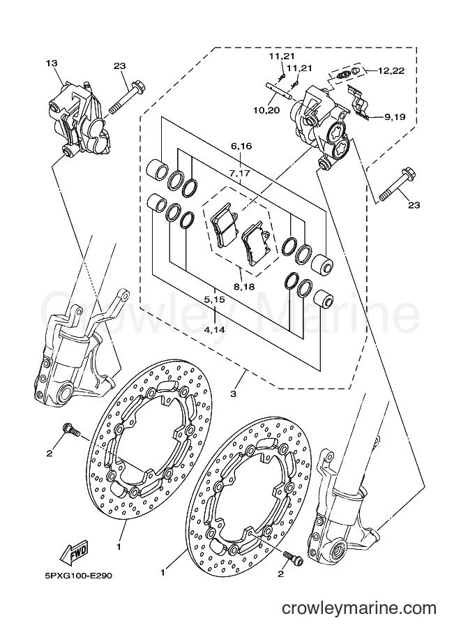 Yamaha Motors XV1700PC (2D84) [010] - FRONT BRAKE CALIPER